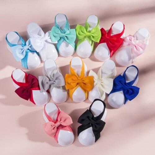 0-12 Months 20 Colors Newborn Baby Foot Decoration Bow Baby Solid Color Bow Feet Infant Footwear Kids Accessories Baby Gifts