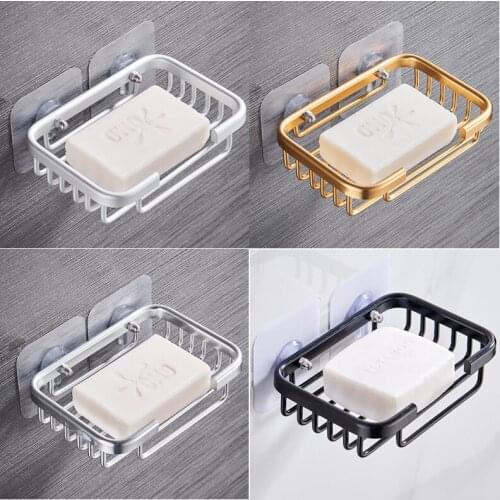 1 Pcs Two Way Install Soap Dishes Drain Wall Mounted Soap Dish Holder Hollow Type Soap Sponge Dish Bathroom Accessories