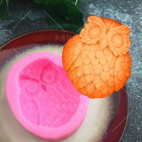 1Pcs 3D Owl Shape Silicone Fondant Molds Cake Decorating Tools Resin Clay Soap Mold Gumpaste Chocolate Moulds