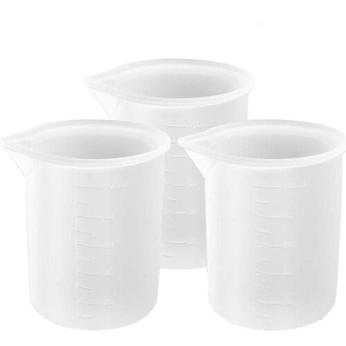 3PCS 100ML Kitchen Measuring Cup With Clear Scales Silicone Resin Glue DIY Tool Jewelry Make Practical Good Grips Measuring Tool
