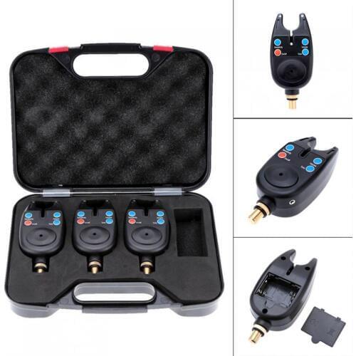 3pcs/lot Carp Fishing Bite Alarm with 2 LEDs Blue Light High Adjustable Tone Volume Sensitivity Loud Sound Speaker