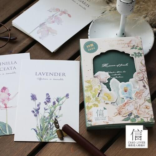 30 Sheets/Set The Poem of Ferola Scene Series Postcard Greeting Cards Message Card DIY Journal Decoration