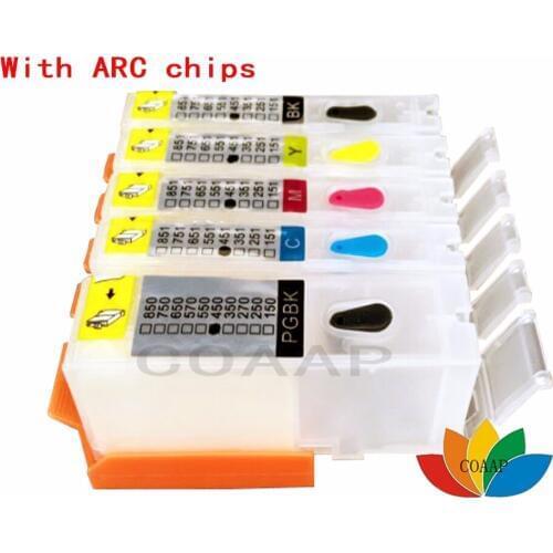 5 Refillable Ink Cartridge CLI 651 PGI 650 XL for Canon Pixma MG5560 MG5660 MG6360 MG6460 IP7260 IP8760 Printer