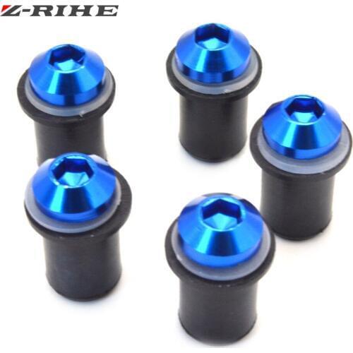 5PCS Motorcycle 5mm Windshield Windscreen Bolt Screw Nut Fastener Kit Automobiles Fairing Windshield Mounting Nuts