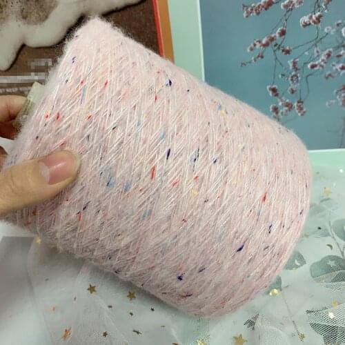 500g Mohair Blended yarn for knitting Pink color dots 2 strand yarn Hand knitting shawl scarf thread Knit coat yarn crochet ZL59