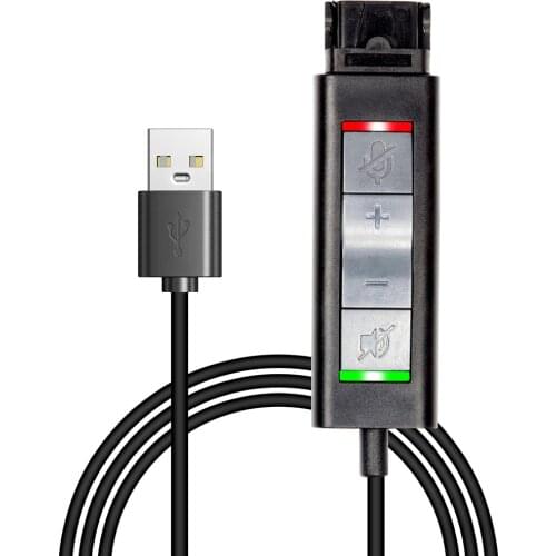 VoiceJoy QD to USB Adapter Heaset Quick Disconnect Cable 201852-01 for Plantronics headsets Headphones