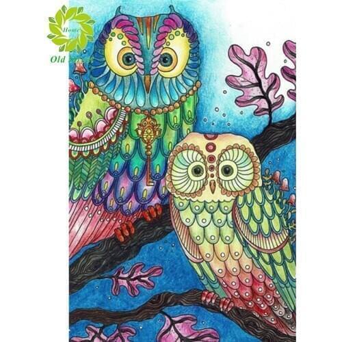 Old Street Home Diamond Painting Owl Full Square Diamonds Embroidery Animals Pictures Of Rhinestones Mosaic Home Decoration