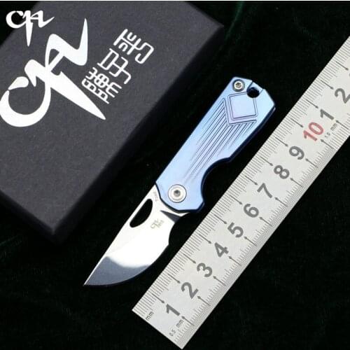 CH003 Toad Mini Keyring folding knife AUS-8 Blade ball bearings TC4 Titanium handle camping daily fruit pocket outdoor EDC tools
