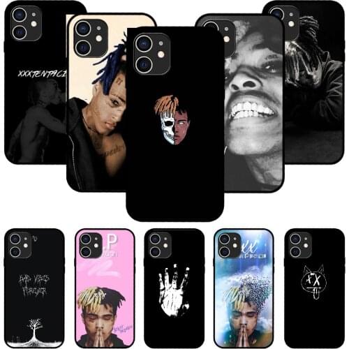 For iPhone 11 12 8 Plus Mini Pro X XR XS Max 4 5 7 6 6S 8 SE Phone Case Black Cover Coque Tpu Funda 3D Xxxtentacion Mode