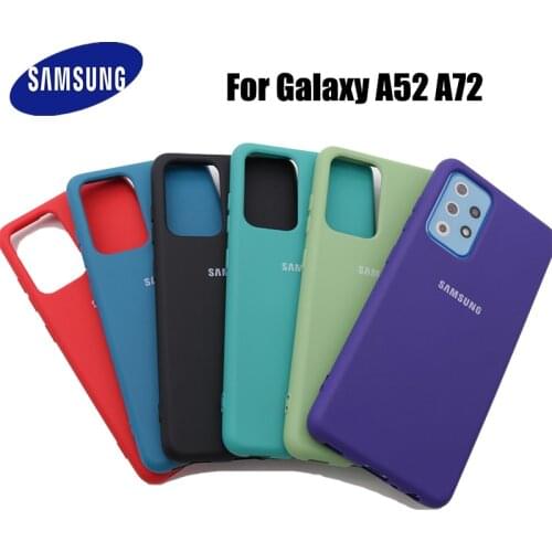 Samsung Galaxy A52 5G 4G Case Silky Silicone Cover Soft-Touch Back Protective Housing Original Liquid Silicone For A72 4G 5G