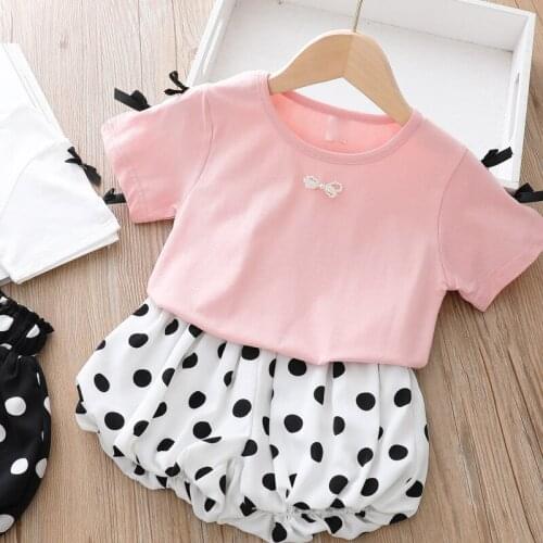 Kids Baby Girls Clothing Set 2021 Summer Suit Shorts T-shirts 2 pieces Clothes Outfits For Children Girl 4 years Cotton Costume