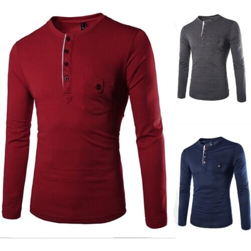 2015 summer style free shipping mens T-shirt fashion, unique access spell color pocket design long-sleeved T-shirt