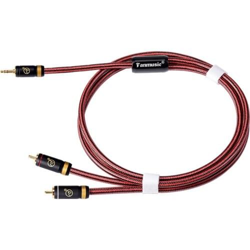 ZY Fanmusic HIFI Cable ZY-394 Fever level 3.5mm stereo to double lotus head signal line advanced version