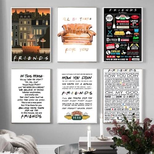 Modern Minimalist Style Friends Canvas Painting Classic Poster and Print on The Wall Picture Living Room Home Decoration Cuadros