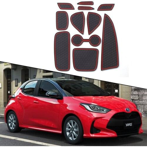 Gate Slot Mat for Toyota Yaris XP210 2020 2021 Japan Model Non-Slip Latex Cup Holder Pad Interior Cushion Accessories Decoration