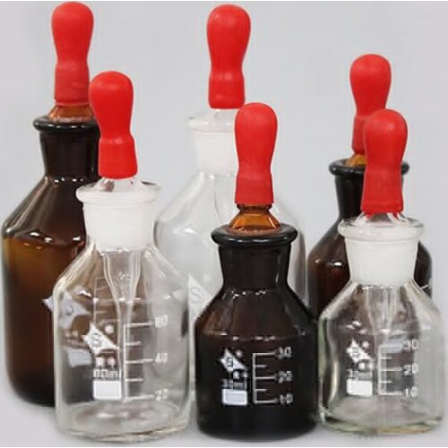 2pcs/lot 30mL 60mL 125mL Lab White Brown Drop Bottle with Rubber Cap Graduated Dropper