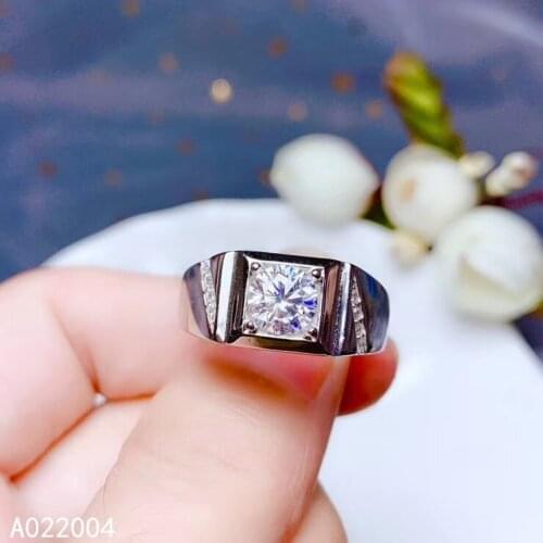 KJJEAXCMY Fine Jewelry 925 Sterling Silver Inlaid Mosang Diamond Gemstone Men Ring Fashion Support Detection