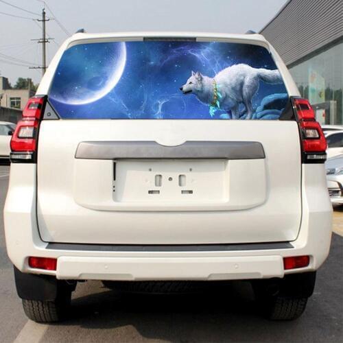 New 1pcs Night Wolf Totem Car Sticker Car Body Racing Side Door Long Stripe Stickers Auto Vinyl DecalBack Window Sticker