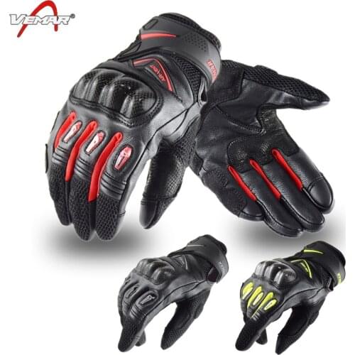VEMAR Women Men Motorcycle Gloves Carbon Fiber Cycling Touch Screen Breathable Summer Mesh Cloth Motocross Gloves VE-303