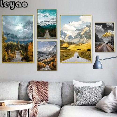 Landscape 5d Diamond embroidery Nordic diy diamond Painting Wall Art Modern Realist Nature Scenery full square round drill decor