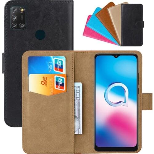 Luxury Wallet Case For Alcatel 3X (2020) PU Leather Retro Flip Cover Magnetic Fashion Cases Strap