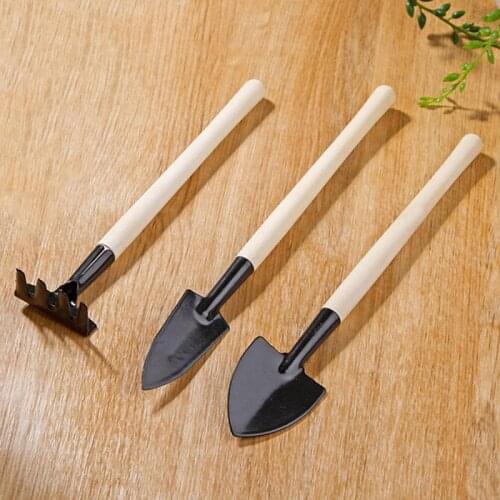 Garden Supplies 3pcs/set Shovel Rake Spade Set Hand Tools Wooden Handle For Flowers Potted Plant Cultivation Weeding Tools New