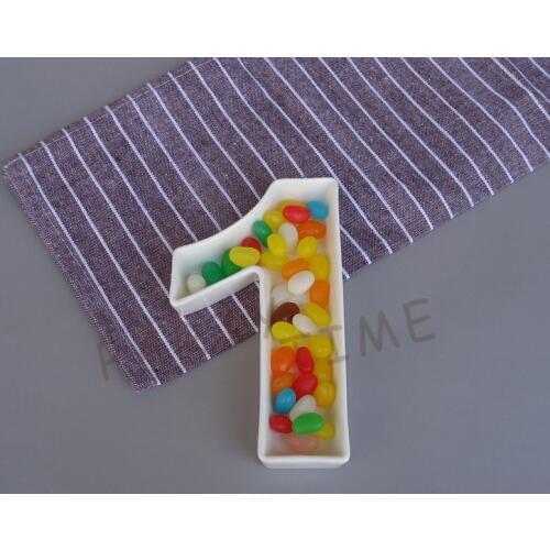 Wedding decoration dish, party serving interesting Arabic number 1 shape dish