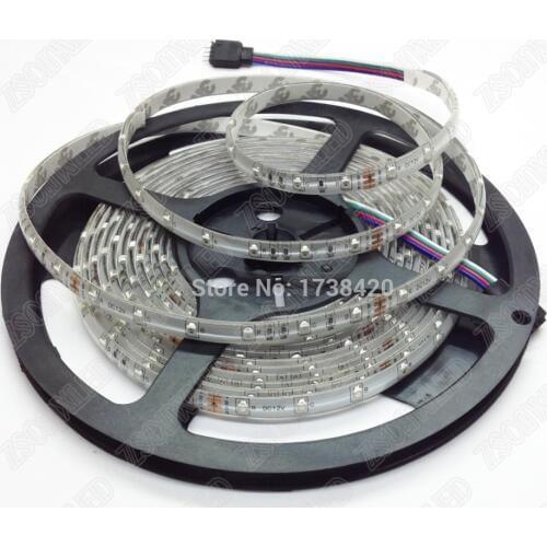 Free fedex 3528 rgb Led Strip light 100M/lot 5m/roll 300leds neon led ribbon DC 12V Waterproof IP65, rgb led tape