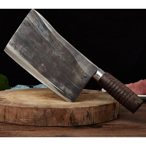 SHUOJI Traditional Kitchen Knife Handmade High Carbon Kitchen Knife Full Tang Wood Handle Slicing Serbian Chef Chopping Cleaver