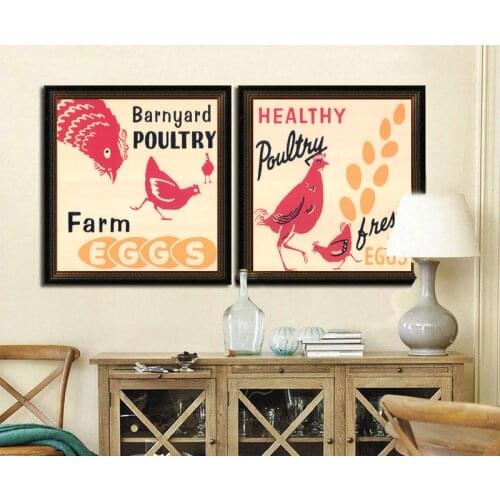 European style decoration pastoral countryside style paintings giant posters flowers birds canvas prints Barnyard poultry eggs