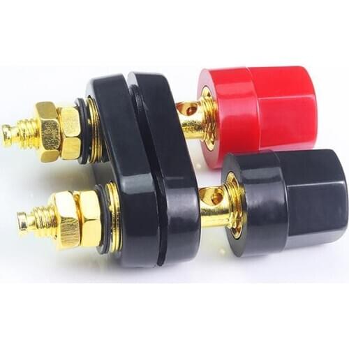 High Quality Binding Post Red Black Connector Banana plugs Couple Terminals Amplifier Speaker Banana Plug Jack