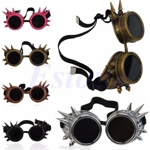 Victorian Gothic Cosplay Rivet Steampunk Goggles Glasses Welding Punk Jy18 20 Dropship