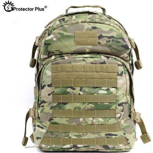 PROTECTOR PLUS 1000D Nylon Tactical Military Backpack 55L High Capacity Waterproof Camo Durable Rucksack Climbing Hunting Bag