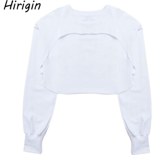 2020 spring women cutout solid color hoodies Women front open hip hop street femme hoody punk streetwear Fashion crop tops