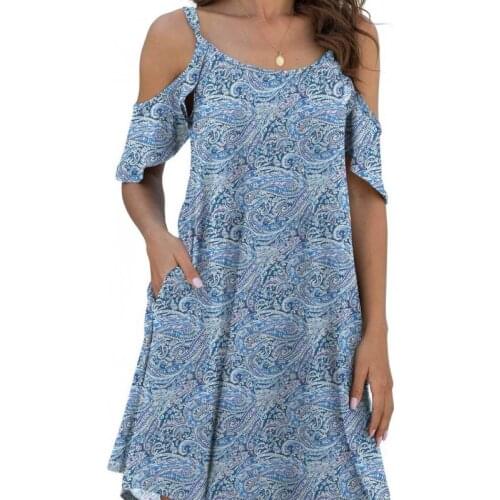 Women Summer Dress New Short Sleeve Thin Sexy Printed Party O-Neck Hollow Out High Waist Mini Dresses Vestidos Vintage Ladies