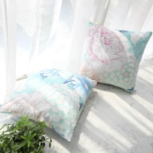 1 PC Decorative Cotton Canvas Floral Cushion Case Office Car Home Deco Chair Backrest Pillow Cover Without Filler