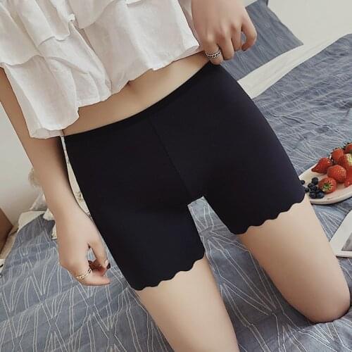 1PC Women Safety Pants High Stretchy Seamless Ruffles Hem Lingerie Panties Women Cottons Breathable Underwear Pants