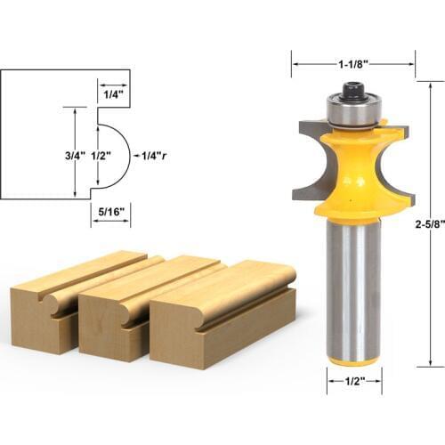 1pcs Bullnose Beading Router Bit 1/4"r - 1/2" bead - 1/2" Shank
