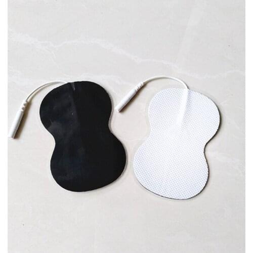 10pcs Extra Non-woven Self Adhesive Electrodes Pads for Tens Unit Massager Conductive Gel Paste Patch Sticker + 2mm Pin Cable