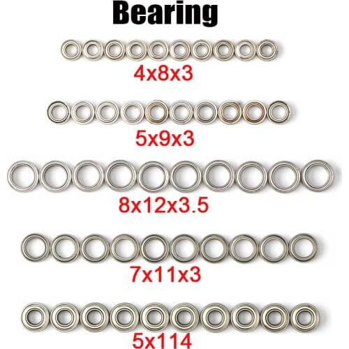 10PCS Ball Bearing 9x5x3mm 8x12x3.5mm 7x11x3mm 5x11x4mm for Rc Hobby Model Car 1-12 Wltoys 12428 A959 Parts 0092 0093 0094 0095