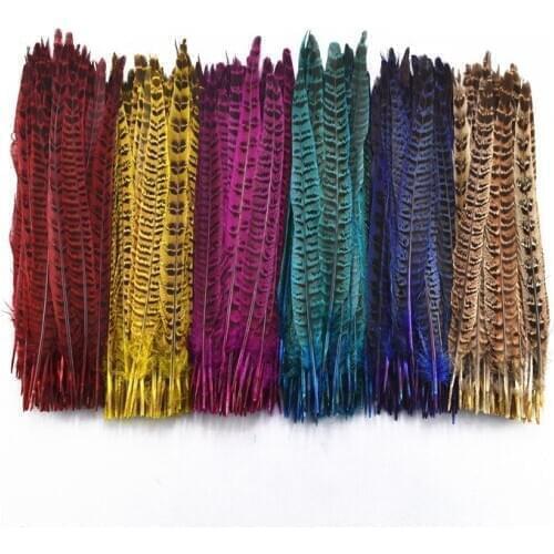 10Pcs Female Pheasant Tail Feathers for Crafts 25-30CM/10-12" Black White Natural Wedding Feathers Decoration Carnival Plumas