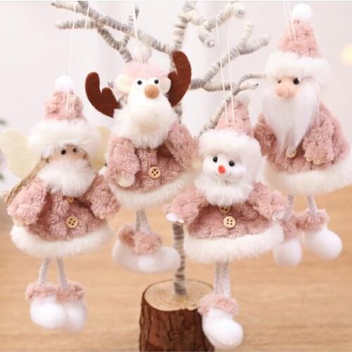 2020 Christmas Cute Santa Claus Snowman Elk Angel Dolls Ornaments Christmas Tree Pendant Xmas Home Decoration Gift New Year 2021