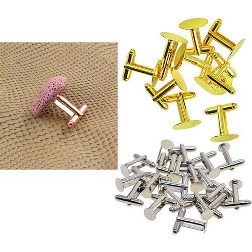 30 Packs 8/15mm Round Blank Cuff Link Setting DIY Cufflink Jewellry Finding