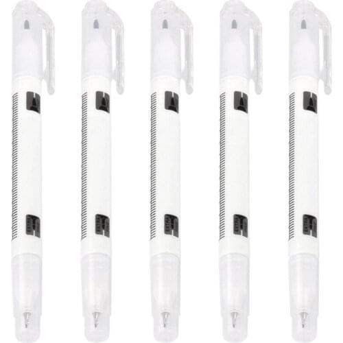 5pcs Microblading Tattoo Eyebrow Skin Marker Piercing Pen, Dual-Tip Scribe Tool, Body Positioning Supply