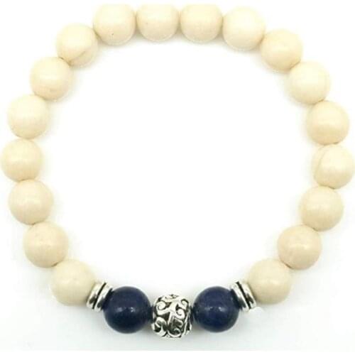 8mm blue white multicolor Agate Chakra Healing Reiki Buddha Yoga Bracelet elastic adjustable Volcanic Stone Bangles 5rg3