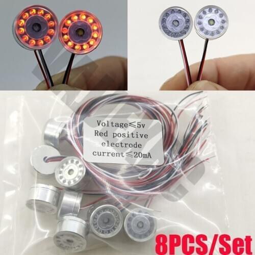 8pcs Set Round LED Light for Remote Control Tamiya 1/14 SCANIA R470 R620 MANTGX FH16 ACTROS 3363