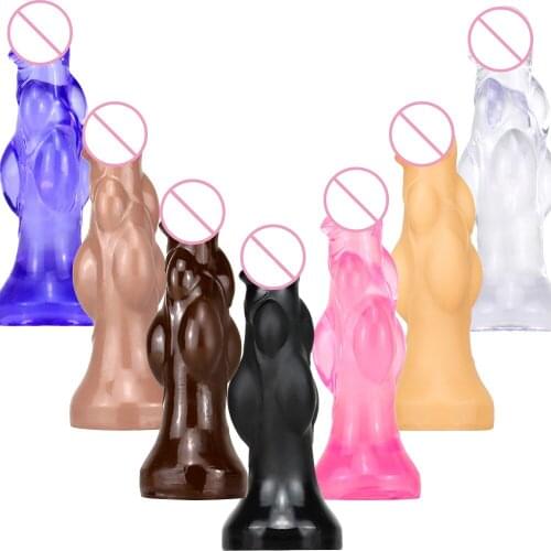 Big Realistic Dildo Vagina Anal Butt Plug Strap On Crystal Penis Suction Cup Dildos Adult Erotic Sex Toys for Women Lesbian Gay