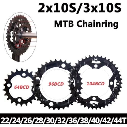 MTB Bike 104/96/64 BCD Chainring 22/24/30/32/40/42/44T Double/Triple Speed Chain Ring 2x10V 3x10S Chainwheel For SHIMANO Crank