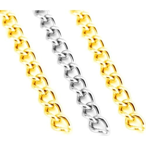 Stainless Steel Women Men twist O Curb 5x7mm link chain Sell in Meter no clasp Female Male Wholesale Necklace