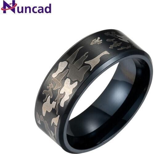 Euro-American Fashion Simple Camouflage Three-color Ring Small Jewelry Explosion Models Military Fans Titanium Steel Jewelry